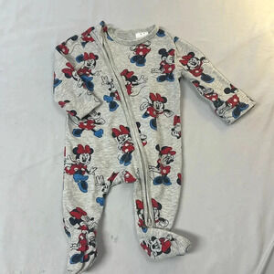 Disney - Minnie Mouse - long sleeve convertible footed newborn sleeper/romper.